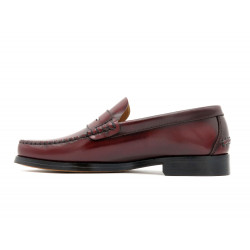 Men's Penny Loafer burgundy red Leather Dress Shoes Goodyear welted Leather Sole classic elegant Latino Marttely 800