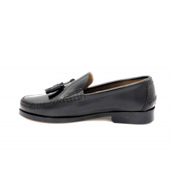 Tassel Loafer black Leather Men's Dress Shoes Goodyear welted Leather Sole Latino Marttely 805