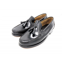 Herren Slipper Leder Business Schuhe Tassel Loafer Ledersohle Goodyear Rahmengenäht schwarz Anzugschuhe Latino Marttely 805