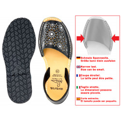 Women's Avarca Menorquina Leather Sandals black flat Summer Shoes - Avarca by C. Ortuno - Made in Spain