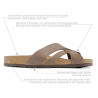 Herren Pantoletten braun Leder Sandalen Kork Sohle Fußbett Hausschuhe - Made In Spain