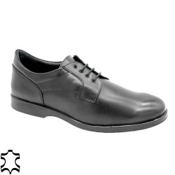 Men's classic lace-up Dress Shoes with leather lining black - Made in Spain