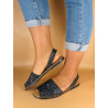 Women's Flat Sandals Glitter Sequins Summer Shoes Avarca Menorquina navy blue 275 C. Ortuño Made in Spain