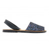 Women's Flat Sandals Glitter Sequins Summer Shoes Avarca Menorquina navy blue 275 C. Ortuño Made in Spain