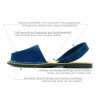 Avarca Women's Flat Sandals blue navy Suede Leather Summer Shoes Abarca Menorquina - MADE IN SPAIN