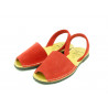 Avarca Women's Flat Sandals red Suede Leather Summer Shoes Abarca Menorquina - MADE IN SPAIN