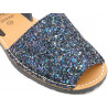 Damen Glitzer Sandalen Avarca Menorquina Sommer Schuhe mit Pailletten glitter navy dunkel blau 275 Ortuño Made In Spain