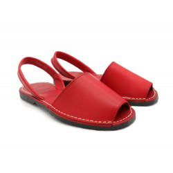 Avarca Menorquina Women's Flat Sandals red Premium Leather Menorcan Shoes Abarca 2010 C. Ortuño