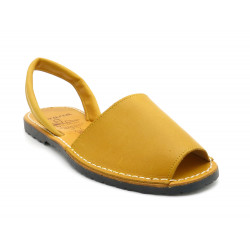 Women's Flat Sandals yellow Premium Leather Avarca Menorquina Spanish Abarca summer Shoes 2010 C. Ortuño