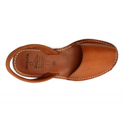 Damen Leder Sandalen cognac braun Avarca Menorquina flache Menorca Schuhe menorquinisch spanisch Sandaletten 2010 C. Ortuño