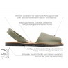 Avarca Women's Flat Sandals Leather Avarcas Menorquina khaki green soft padded leather insole Spanish Made In Spain summer shoes