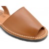 Avarca Menorquina brown Leather Women's Flat Sandals with soft padded Leather Insole 2201 C. Ortuño