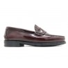 Herren Slipper Leder Business Schuhe bordeaux rot-schwarz  Rahmengenäht Penny Loafer Gummisohle goodyear marttely latino