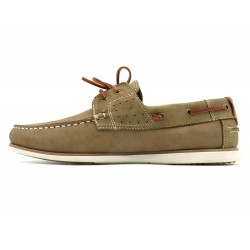 Herren Bootsschuhe beige taupe Nubuk Leder Segelschuhe Mokassin Goodyear Rahmengenäht Casual 605 2020