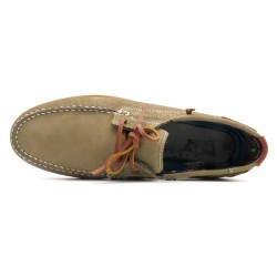 Herren Bootsschuhe beige taupe Nubuk Leder Segelschuhe Mokassin Goodyear Rahmengenäht Casual 605 2020