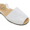 Avarca Women's Flat Glitter Sandals white Sequins Menorquina Shoes Leather Backstrap 275 C. Ortuño Spain