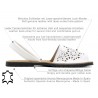 Avarca Menorquina leather white Women's flat sandals Menorca Abarca perforated floral pattern 387 C.Ortuno Spanish summer shoes