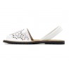 Avarca Menorquina leather white Women's flat sandals Menorca Abarca with laser cut pattern C.Ortuno Spanish shoes