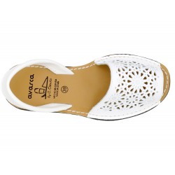 Avarca Menorquina leather white Women's flat sandals Menorca Abarca with laser cut pattern C.Ortuno Spanish shoes