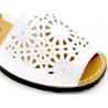 Avarca Menorquina leather white Women's flat sandals Menorca Abarca with laser cut pattern C.Ortuno Spanish shoes