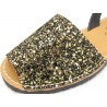 Avarca Menorquina Women's Sandals black-gold Glitter Sequins Menorca Shoes Leather strap C. Ortuno 275