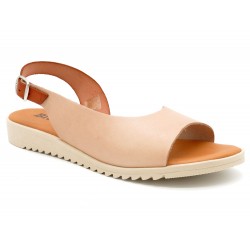 Women's Wedge Sandals beige pink Leather Summer Shoes backstrap soft-padded leather insole BluSandal Blue-Sandal spanish made
