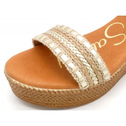 Women's Wedge Sandals beige Leather Back-Straps Summer Shoes with soft padded leather insole Blu-Sandal 5001