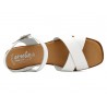 Women's Sandals white Leather Summer Shoes 3" plattform heel Gel padded leather insole Amelie 270 spanish made in spain