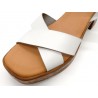 Women's Sandals white Leather Summer Shoes 3" plattform heel Gel padded leather insole Amelie 270 spanish made in spain