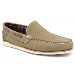 Men's Moccasin beige taupe Nubuck Leather Loafer Goodyear welted Casual Shoes 606 Made In Portugal