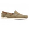 Herren Mokassin beige taupe Nubuk Leder Slipper Goodyear Rahmengenäht Schlupfschuhe Bootsschuhe Casual 606 Made In Portugal