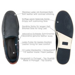 Men's Loafer Moccasin navy blue Nubuck Leather welted Slip-On Shoes Made In Portugal Casual 606