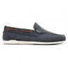 Men's Loafer Moccasin navy blue Nubuck Leather welted Slip-On Shoes Made In Portugal Casual 606