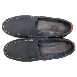 Herren Slipper Mokassin navy blau Nubuk Leder Loafer Schlupfschuhe Goodyear Rahmengenäht Casual 606 Portugal