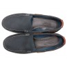 Men's Loafer Moccasin navy blue Nubuck Leather welted Slip-On Shoes Made In Portugal Casual 606