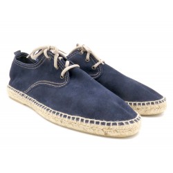 Men's Mokassins Suede Leather Sneakers navy blue Casual Lace-Up Summer Shoes Made In Spain 2002