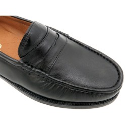 Herren Slipper Nappa Leder schwarz Business Schuhe Goodyear Rahmengenäht Gummisohle Latino Marttely Penny Loafer