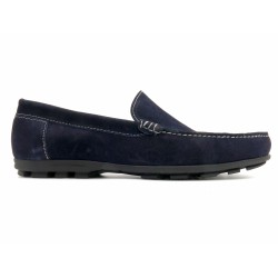 Herren Mokassins navy blau Leder Schlupfschuhe Wildleder Sneakers Goodyear Rahmengenäht Latino Marttely Halbschuhe handgemacht