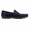 Men's moccasins navy blue suede leather sneakers slip-on shoes Goodyear welted loafer latino marttely spain