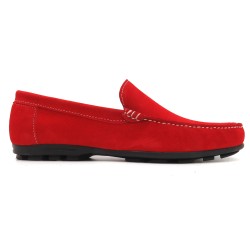 Men's moccasins red leather suede sneakers slip-on shoes Goodyear welted loafers latino marttely spain