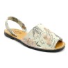 Damen Avarca Menorquina Leder Sandalen Menorca Sommerschuhe beige Blumen Muster Echtleder Avarcas C. Ortuño günstig