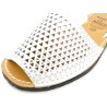 Avarca Menorquina women's flat sandals Leather Menorca summer shoes perforated white silver C. Ortuño 336