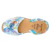 Avarca Menorquina Damen Sandalen Leder Menorca Sommerschuhe flach blau bunt Muster 334 C. Ortuño