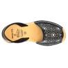 Women's Avarca Menorquina Flat Sandals Leather black Summer Shoes perforated floral 387 C. Ortuño