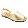 Women's Flat Sandals gold metallic Leather Avarca Menorquina Summer Shoes Made In Spain 190 C. Ortuño