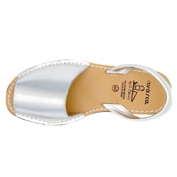 Damen Sandalen silber Leder Avarca Menorquina Echtleder Abarca Sommerschuhe 190 C. Ortuño