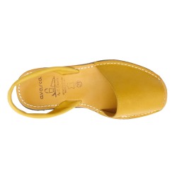 Women's Flat Sandals yellow Premium Leather Avarca Menorquina Spanish Abarca summer Shoes 2010 C. Ortuño