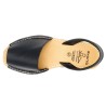 Women's Flat Sandals black Leather Avarca Menorquina Menorca Shoes Made In Spain