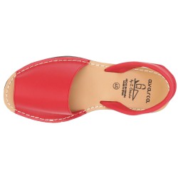 Avarca Menorquina Women's Flat Sandals red Leather Abarca Menorca Summer Shoes 201 Barca C. Ortuño