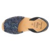 Damen Glitzer Sandalen Avarca Menorquina Sommer Schuhe mit Pailletten glitter navy dunkel blau 275 Ortuño Made In Spain